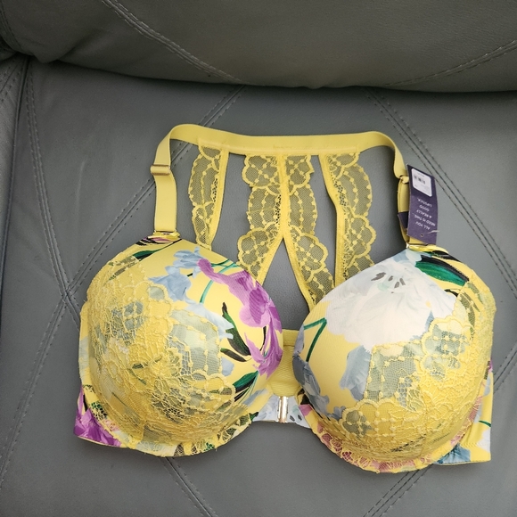 Cacique Lane Bryant Spring Flowers Lightly Lined Balconette Bra 42F - Picture 9 of 9